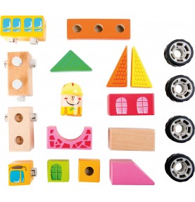 Materiel Montessori : jeu de construction en bois
