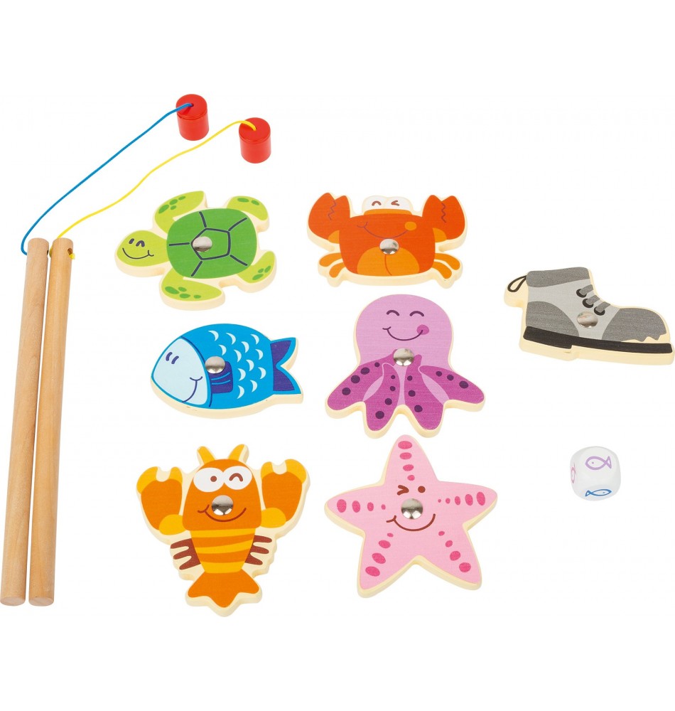 Wooden fishing toy Montessori toy Skill game