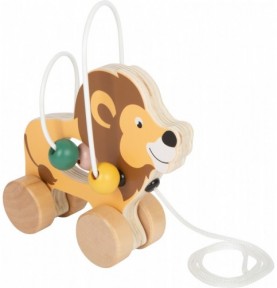 Lion à tirer avec circuit de motricité Montessori