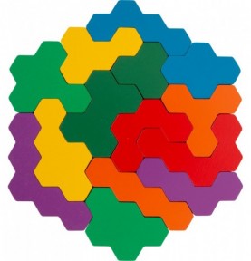Puzzle hexagone - Nid d'abeille Montessori
