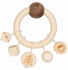 Wooden Squirrel Teething Ring Rattle | Montessori-Inspired Toy