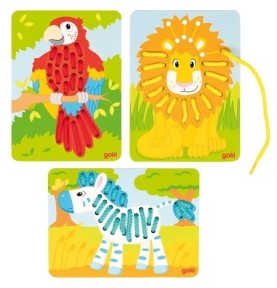 3 Lacing Cards - Savannah Animals